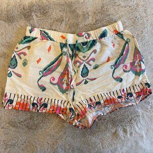 Zara White/Colorful Pattern Shorts - Size Large